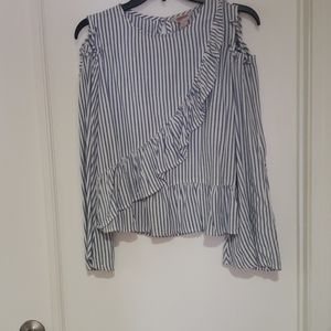 Arizona striped cutout/cutoff blouse